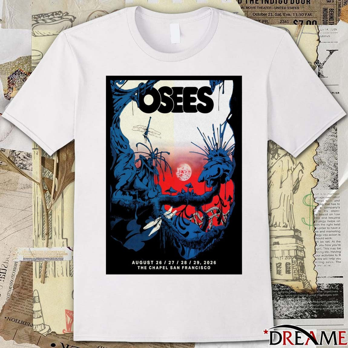 Poster Osees August 26-29 2026 The Chapel In San Francisco CA t-shirt