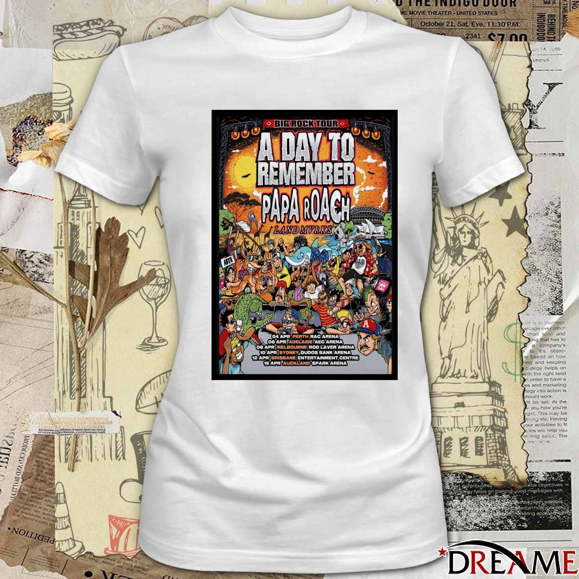 Poster Papa Roach Big Rock Tour April 04 – 15 2026 A Day To Remember t-shirt