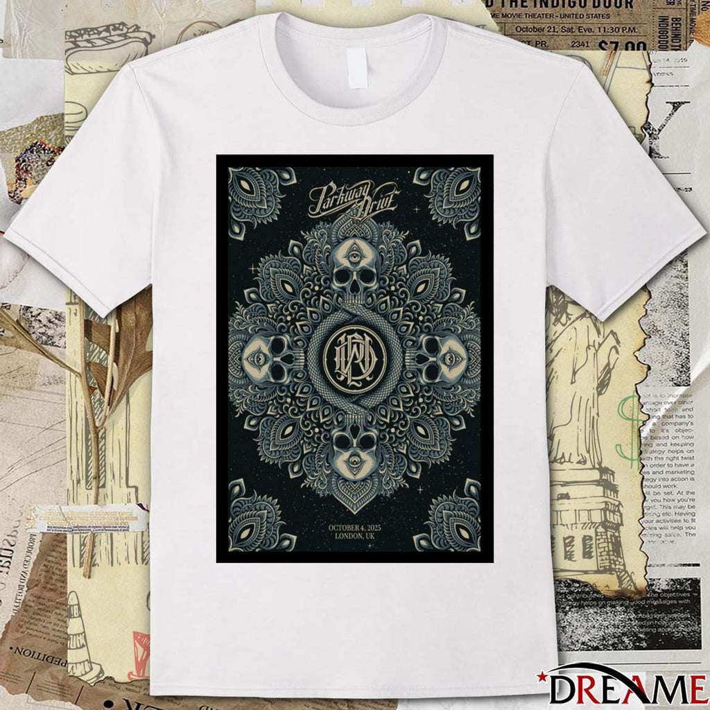 Poster Parkway Drive Tour London UK October 04 2025 t-shirt