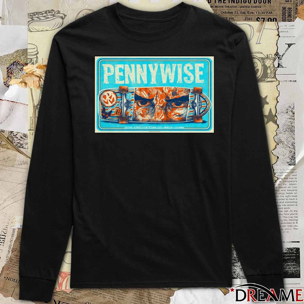 Poster Pennywise Altavoz Festival Medellin Colombia October 13 2025 t-shirt
