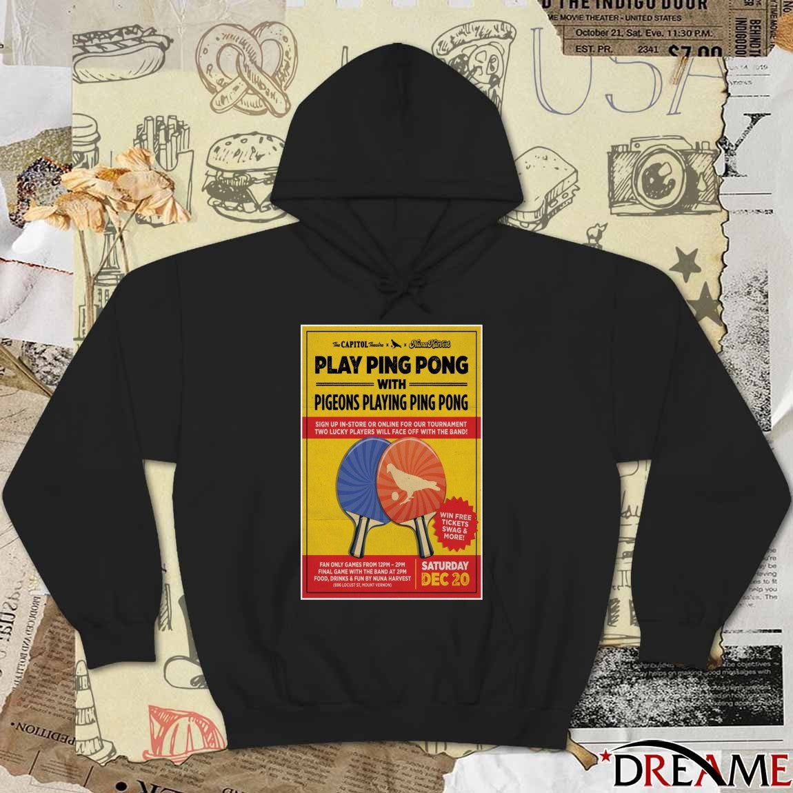 Poster Pigeons Playing Ping Pong December 20 2025 The Capitol Theatre Port Chester, NY t-shirt