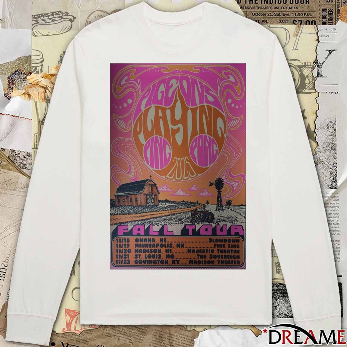 Poster Pigeons Playing Ping Pong Fall Tour November 18 – 22 2025 t-shirt