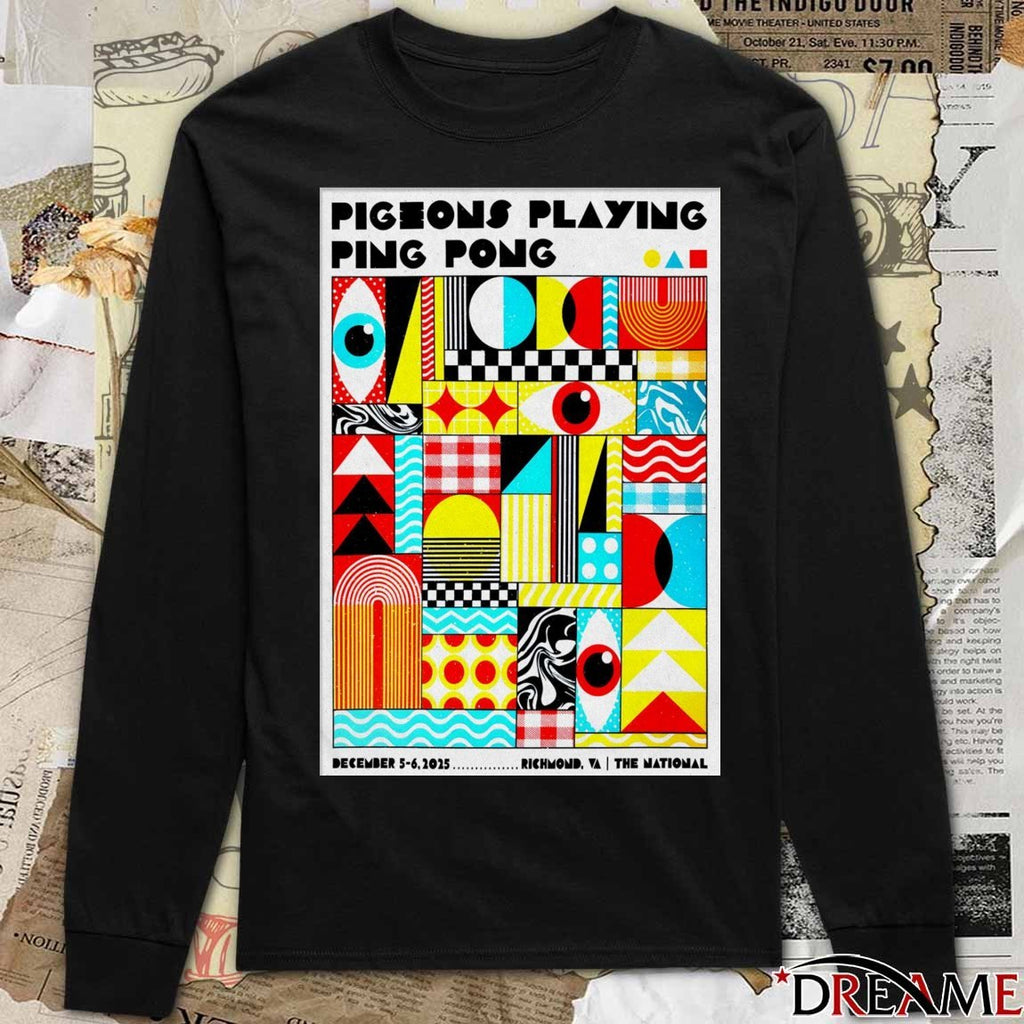 Poster Pigeons Playing Ping Pong The National in Richmond VA December 5-6 2025 t-shirt