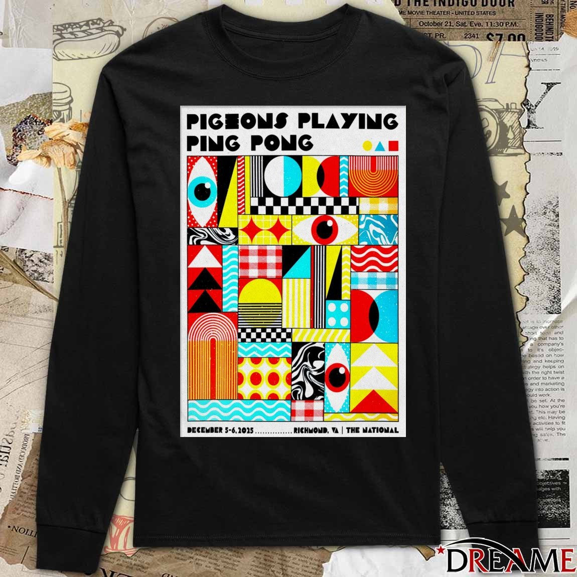 Poster Pigeons Playing Ping Pong The National in Richmond VA December 5-6 2025 t-shirt