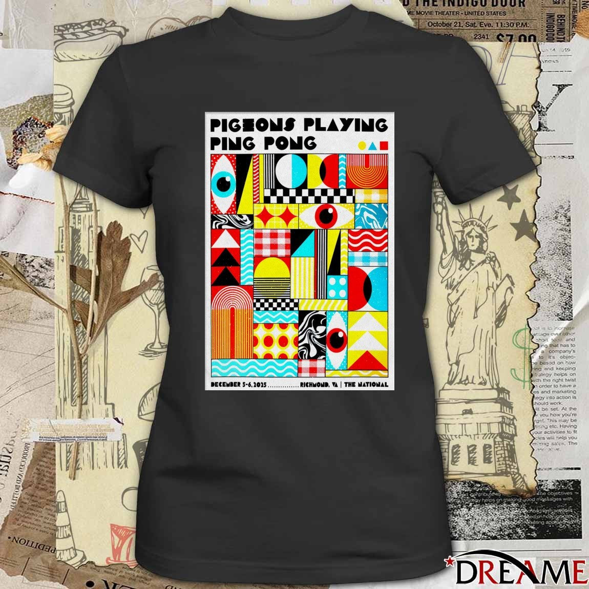 Poster Pigeons Playing Ping Pong The National in Richmond VA December 5-6 2025 t-shirt