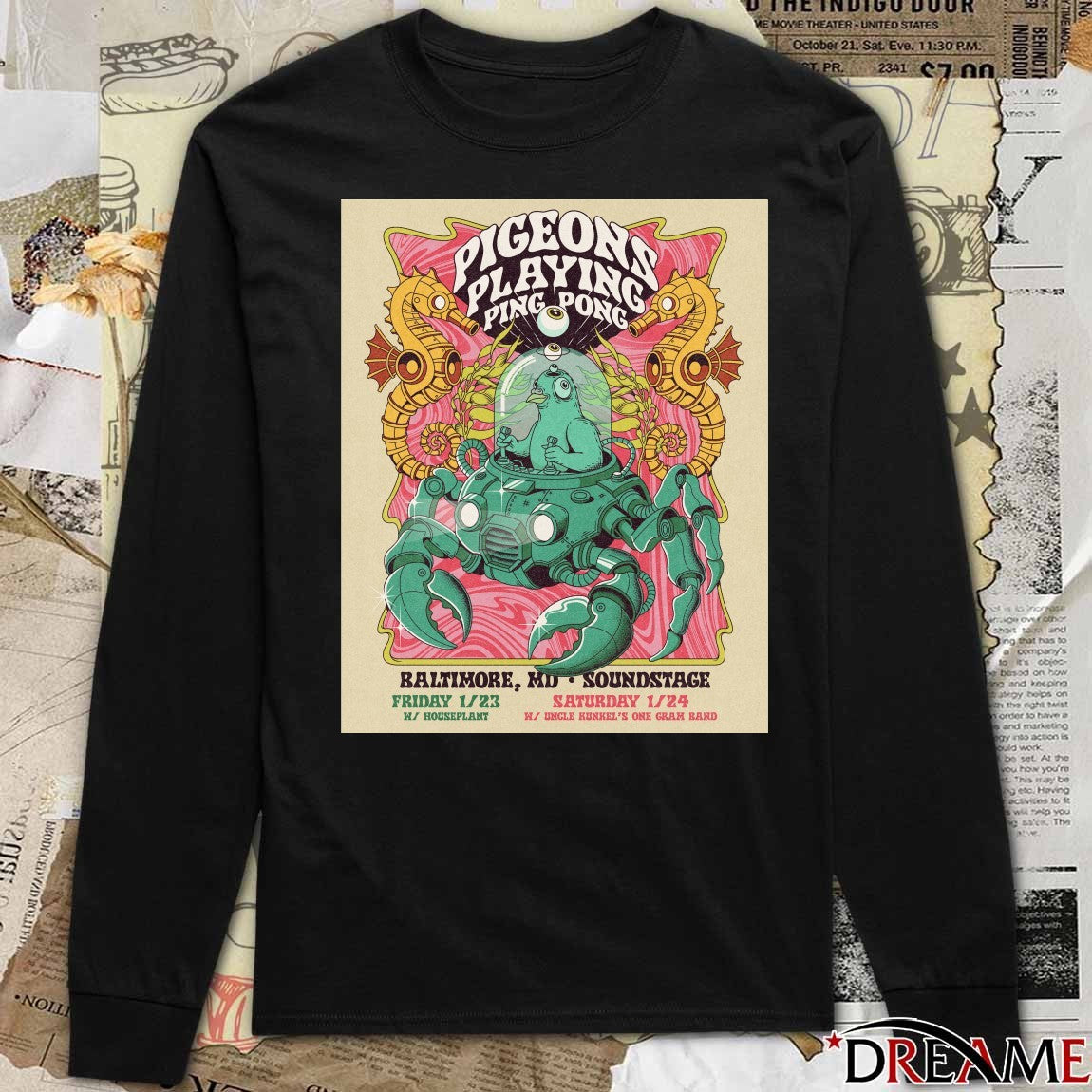 Poster Pigeons Playing Ping Pong Tour 2026 January 23-24 Baltimore MD Soundstage t-shirt