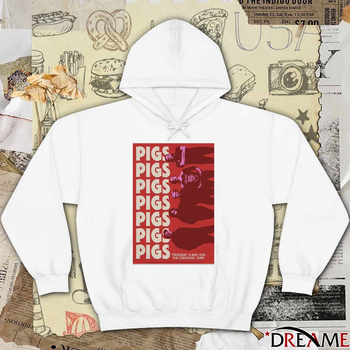 Poster Pigs Pigs Pigs May 14 2026 The Crescent, York t-shirt