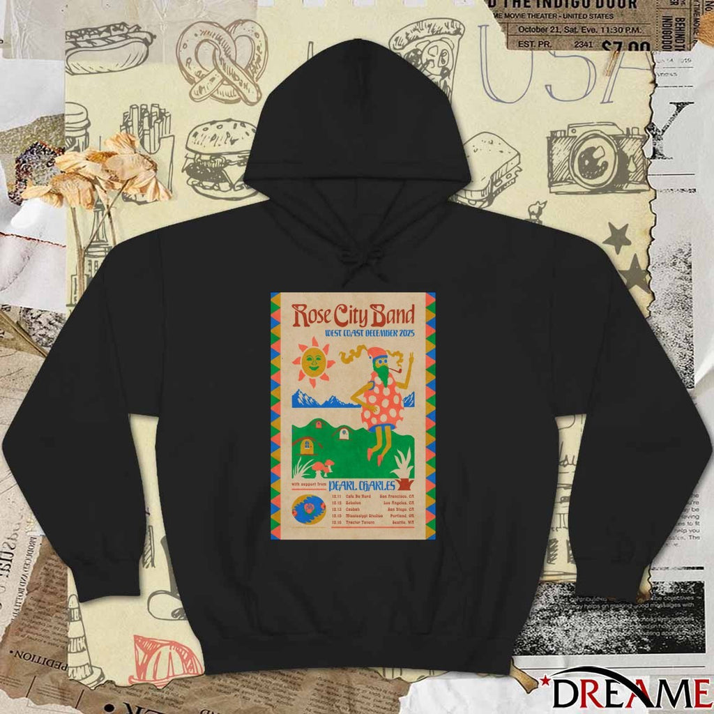 Poster Rose City Band 2025 West Coast December Tour t-shirt