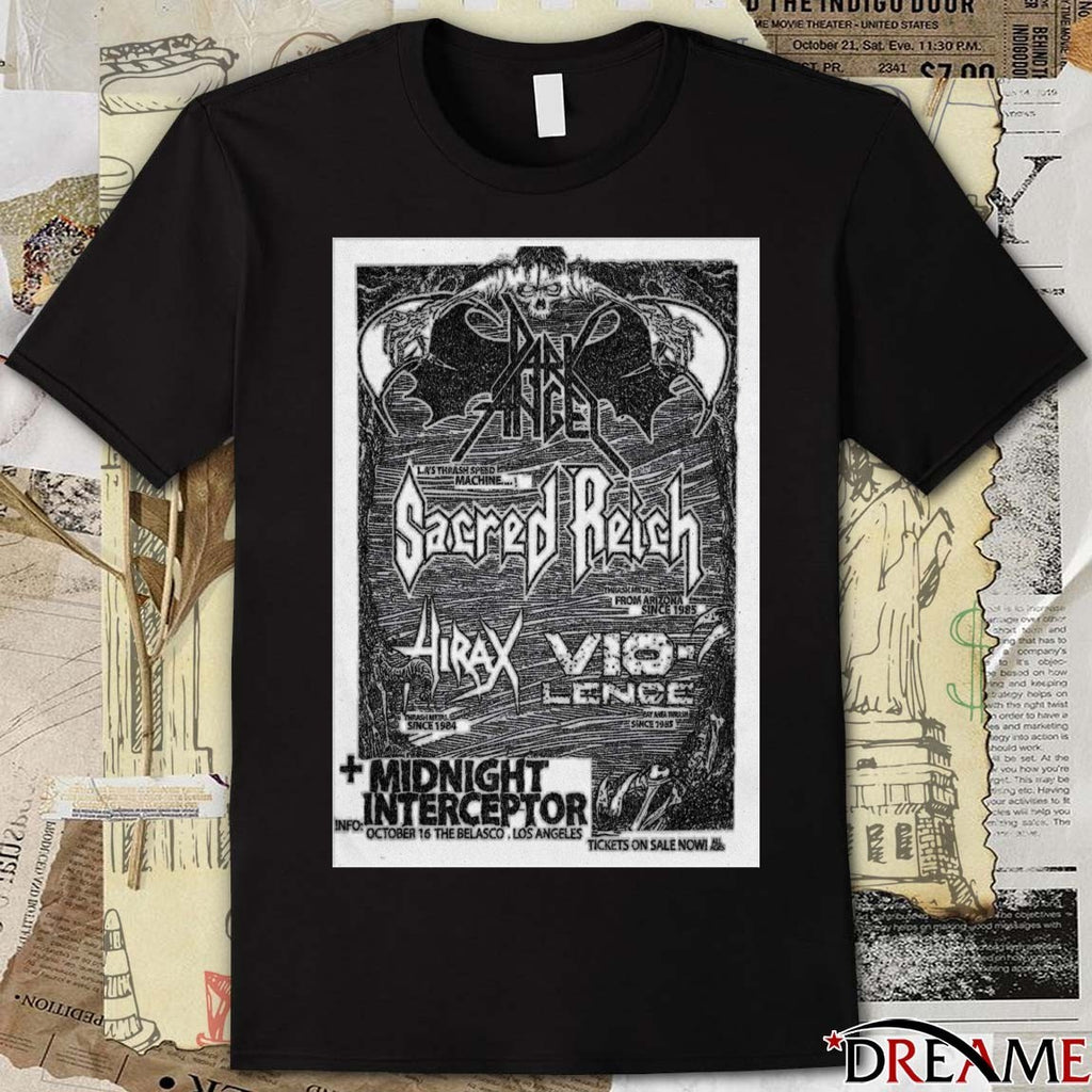 Poster Sacred Reich October 16 2025 The Belasco in Los Angeles CA t-shirt