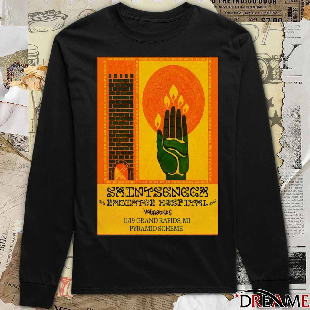 Poster Saintseneca November 19 2025 The Pyramid Scheme Grand Rapids MI t-shirt