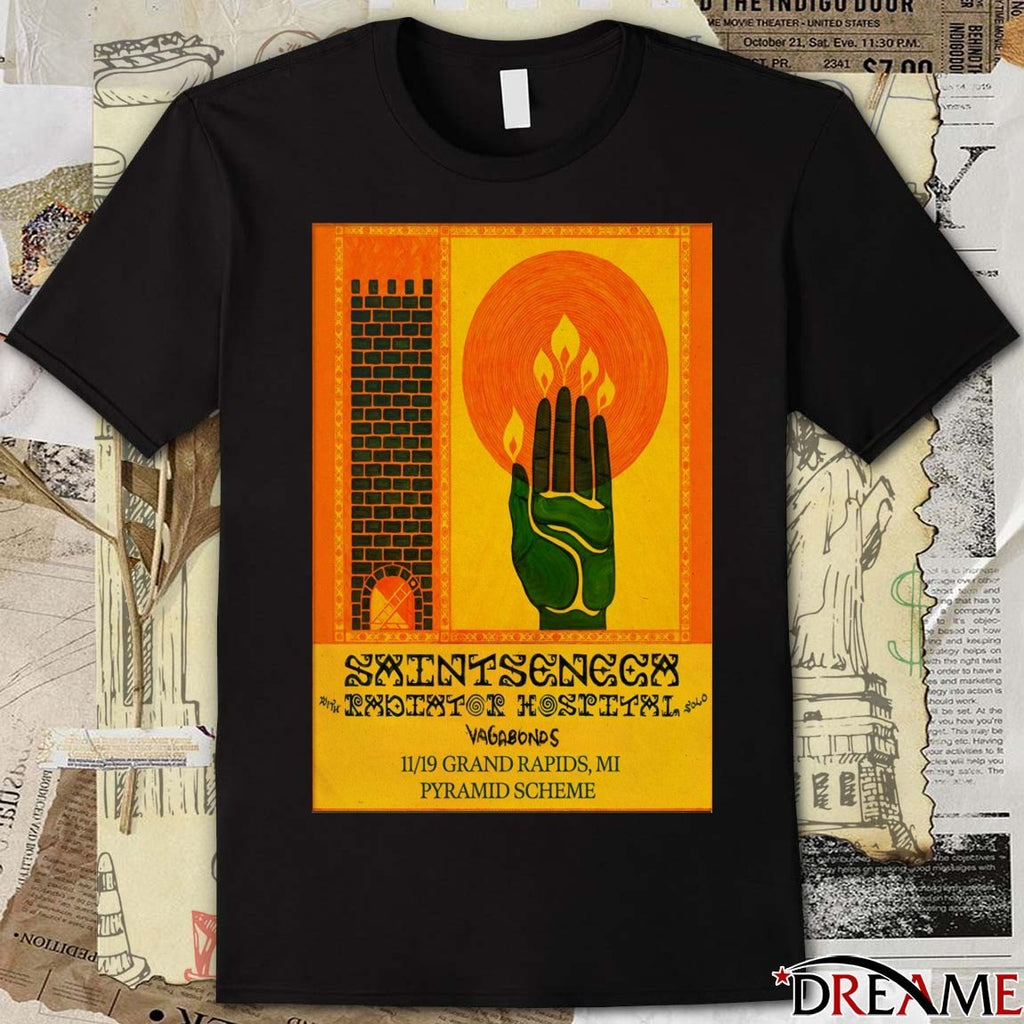 Poster Saintseneca November 19 2025 The Pyramid Scheme Grand Rapids MI t-shirt