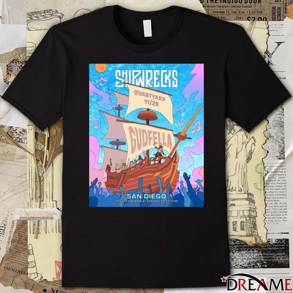 Poster Shipwrecks Music Fest Quartyard in San Diego CA November 29 2025 t-shirt