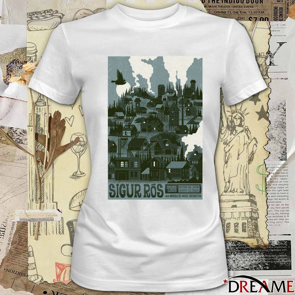 Poster Sigur Ros November 7 2025 Mission Ballroom Denver CO t-shirt