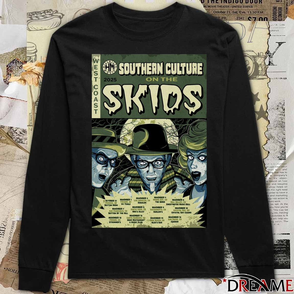 Poster Southern Culture On The Skids Tour November 2025 West Coast t-shirt