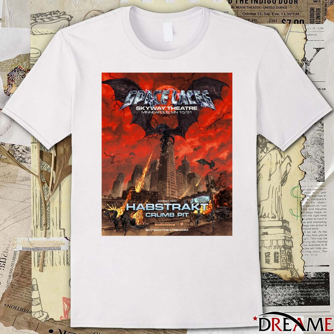 Poster Space Laces Skyway Theatre October 31 2025 Minneapolis Minnesota Halloween t-shirt