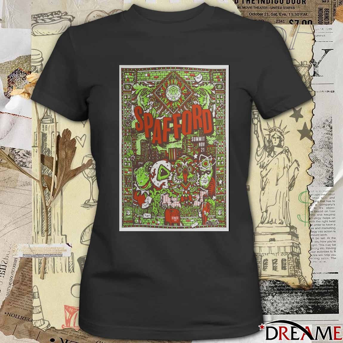 Poster Spafford Denver, CO November 21 2025 Concert t-shirt