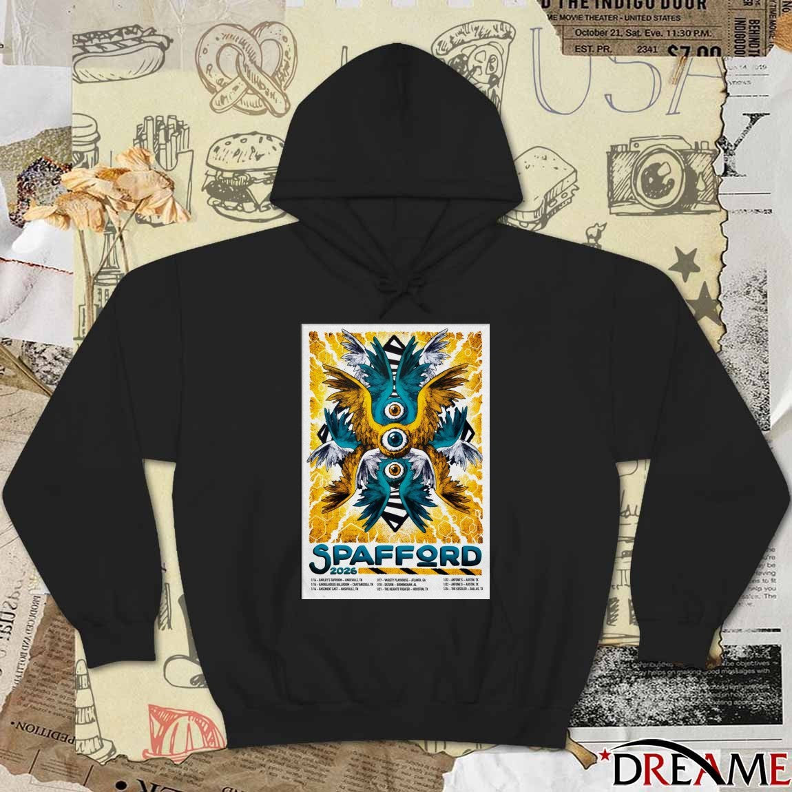 Poster Spafford Winter January 14-24 2026 Tour t-shirt
