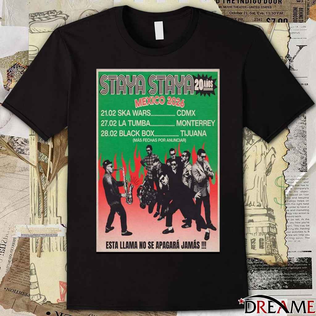 Poster Staya Staya Mexico Tour February 21-28 2026 t-shirt