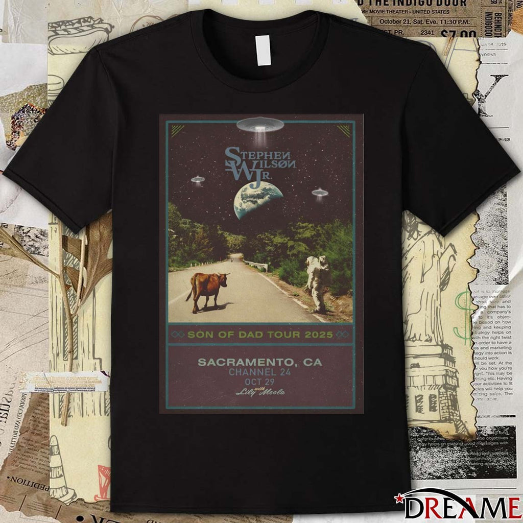 Poster Stephen Wilson JR. October 29 2025 Sacramento CA Channel 24 Tour t-shirt