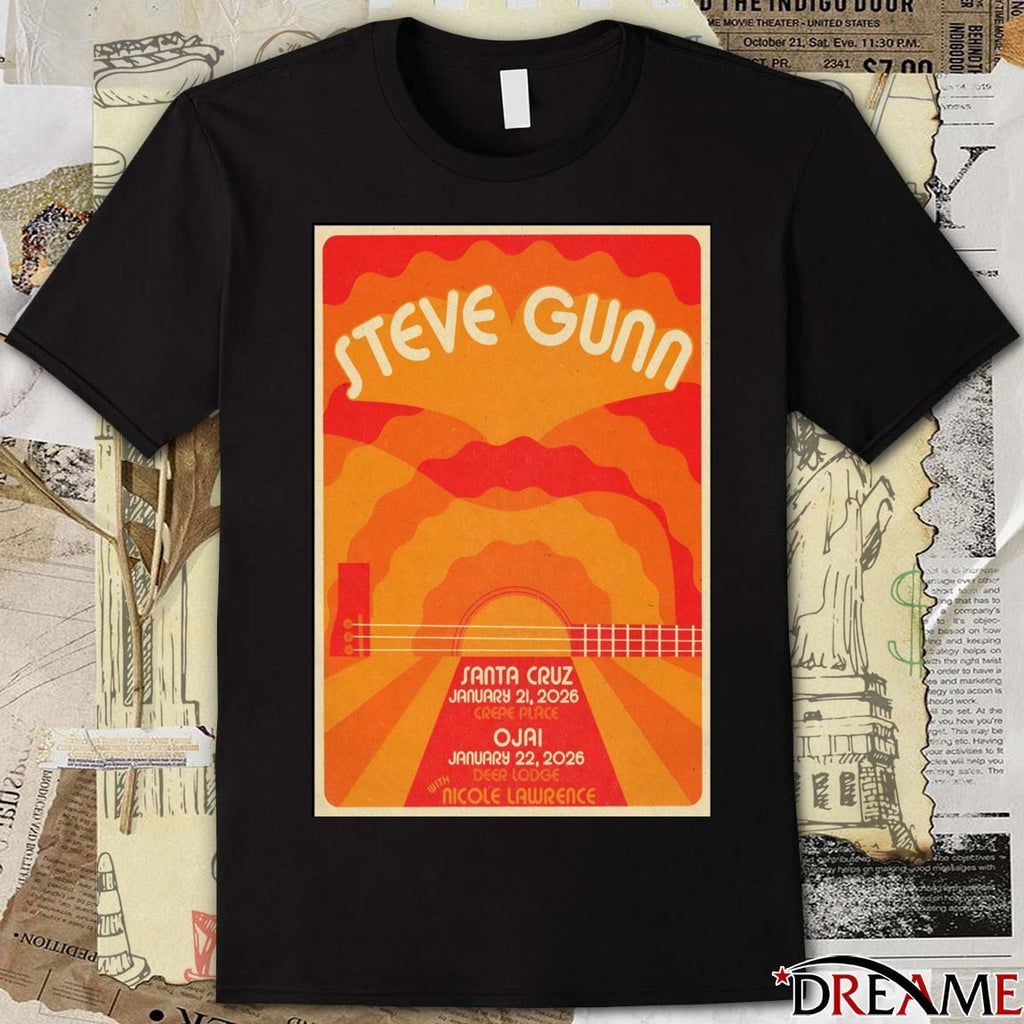 Poster Steve Gunn California 2026 January 21 – 22 Tour t-shirt
