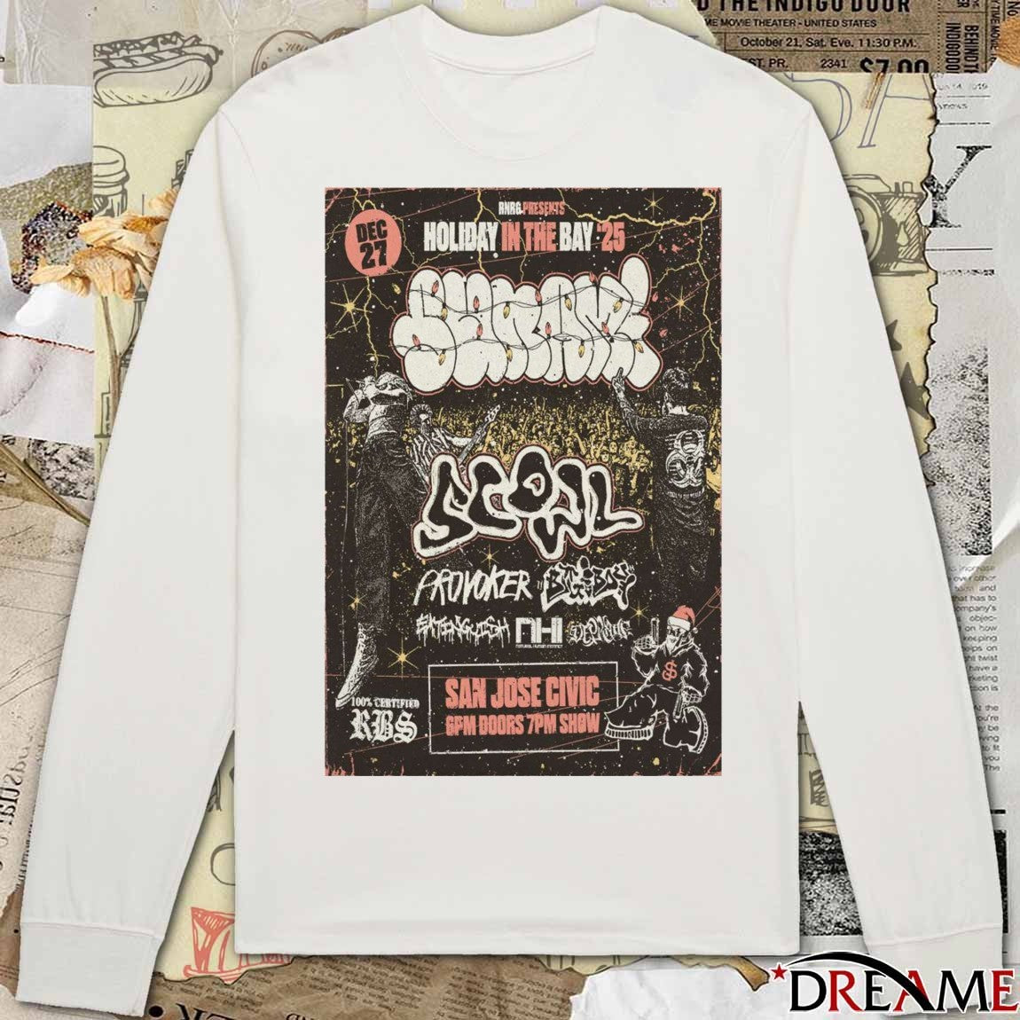 Poster Sunami December 27 2025 San Jose Civic In San Jose CA t-shirt