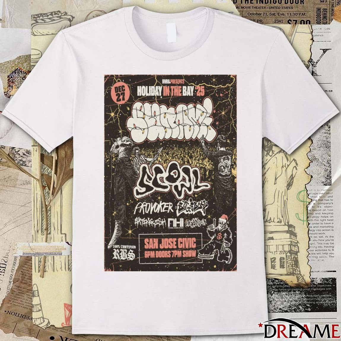 Poster Sunami December 27 2025 San Jose Civic In San Jose CA t-shirt