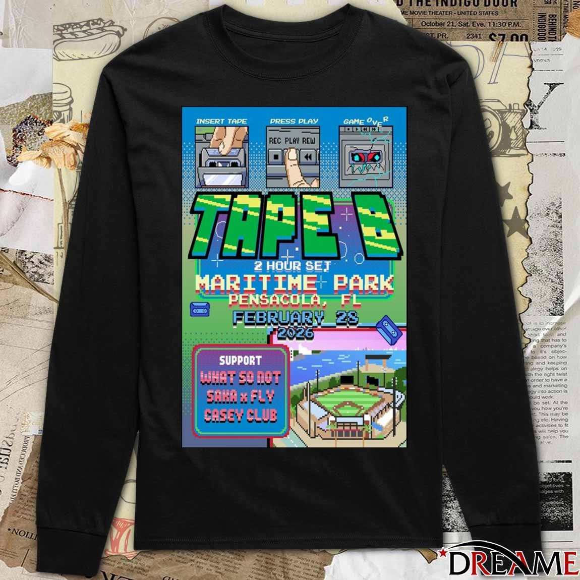 Poster Tape B at Maritime Park in Pensacola, FL on February 18 2026 Tour t-shirt