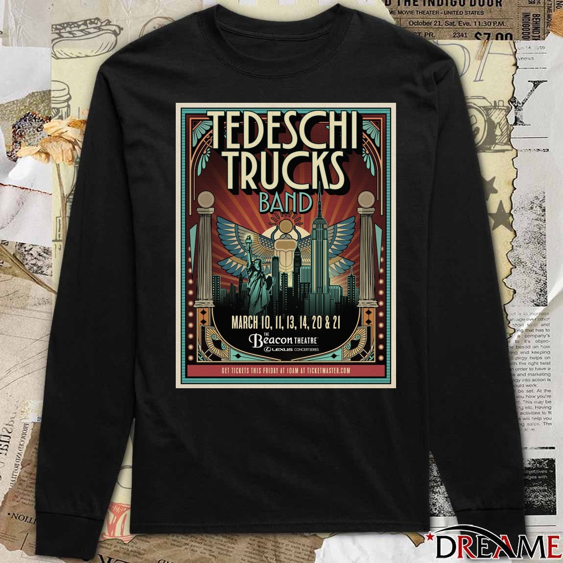 Poster Tedeschi Trucks Band Beacon Theatre in New York March 10, 11, 13, 14, 20, and 21 2026 t-shirt
