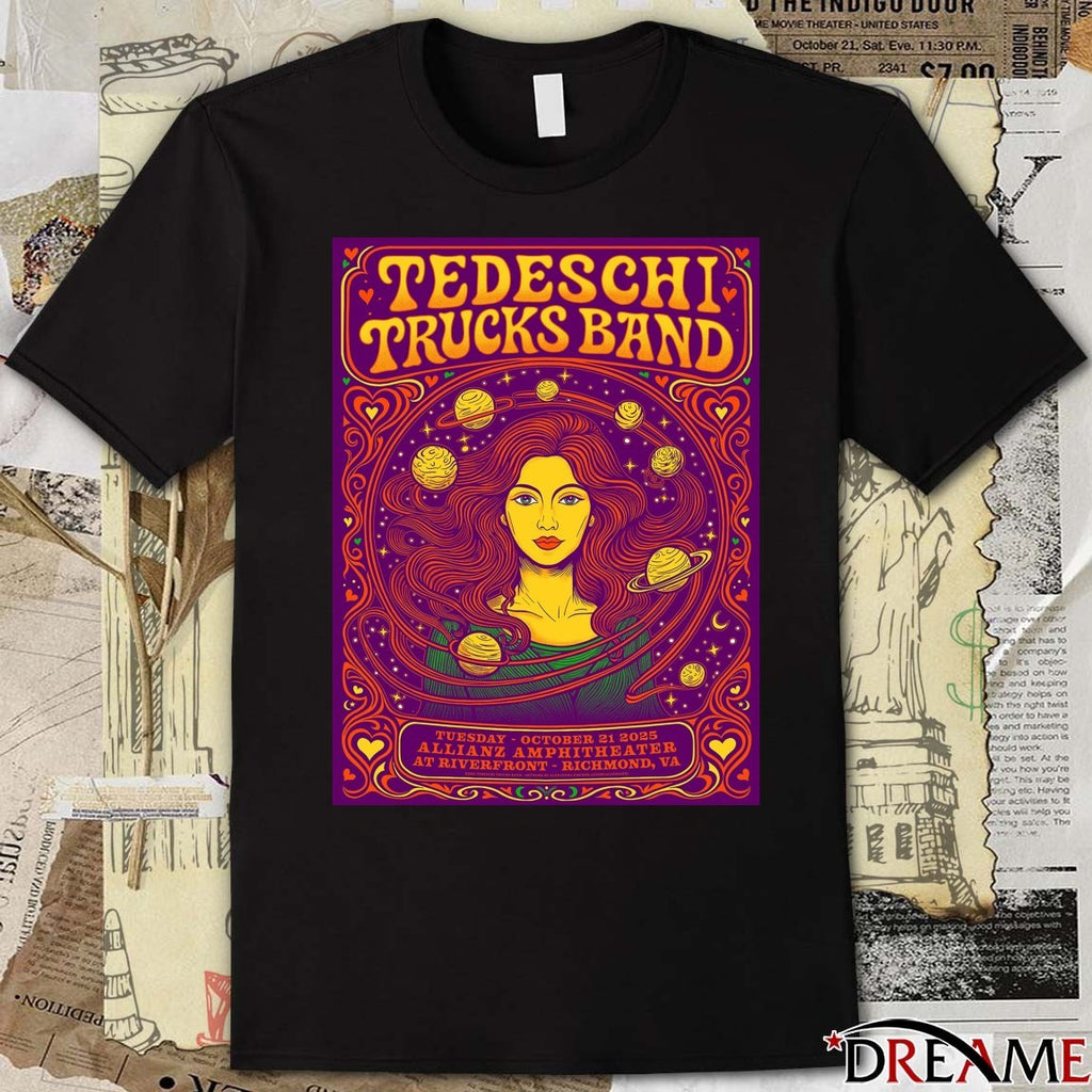 Poster Tedeschi Trucks Band October 21 2025 Allianz Amphitheater At Riverfront In Richmond, VA t-shirt