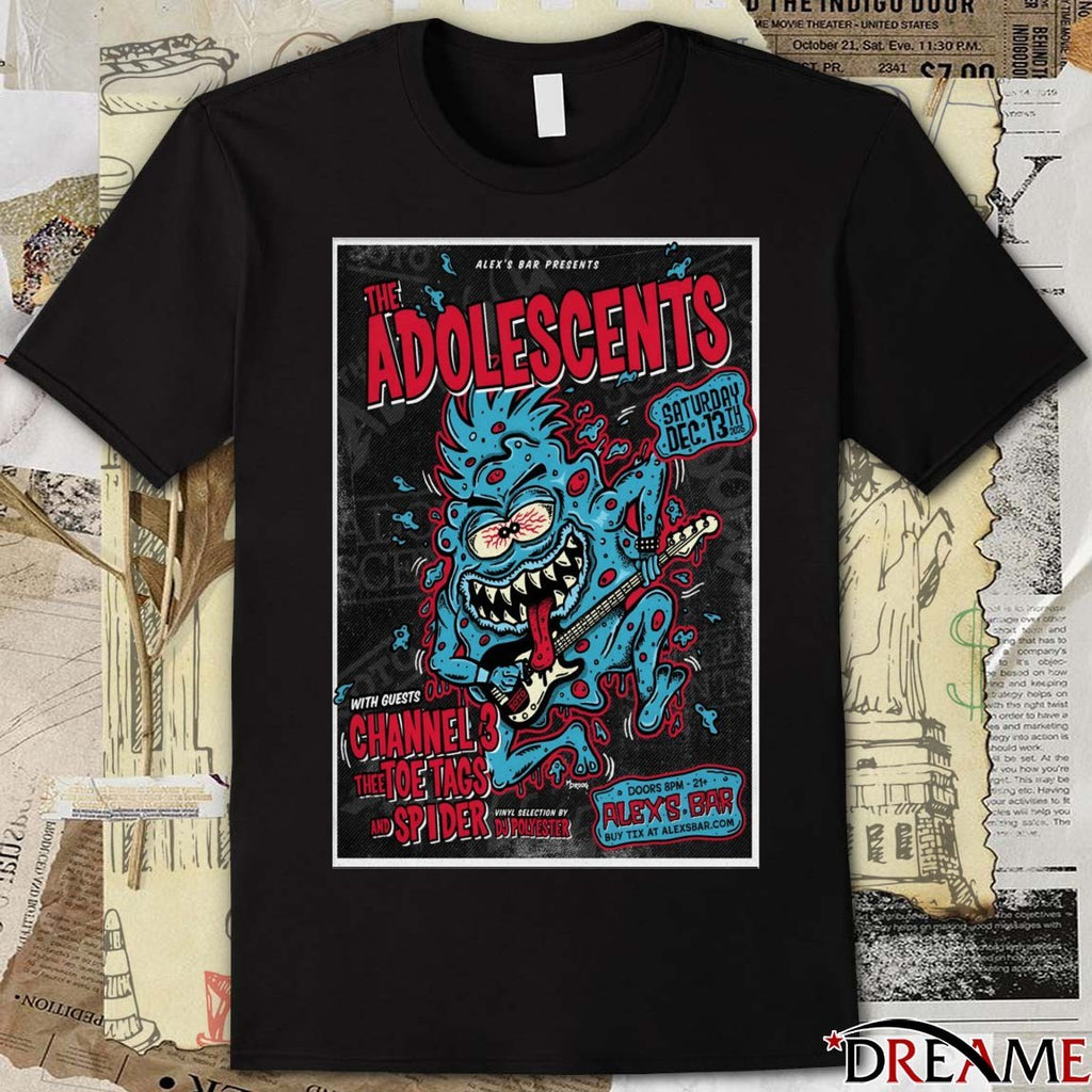 Poster The Adolescents December 13 2025 Long Beach CA t-shirt