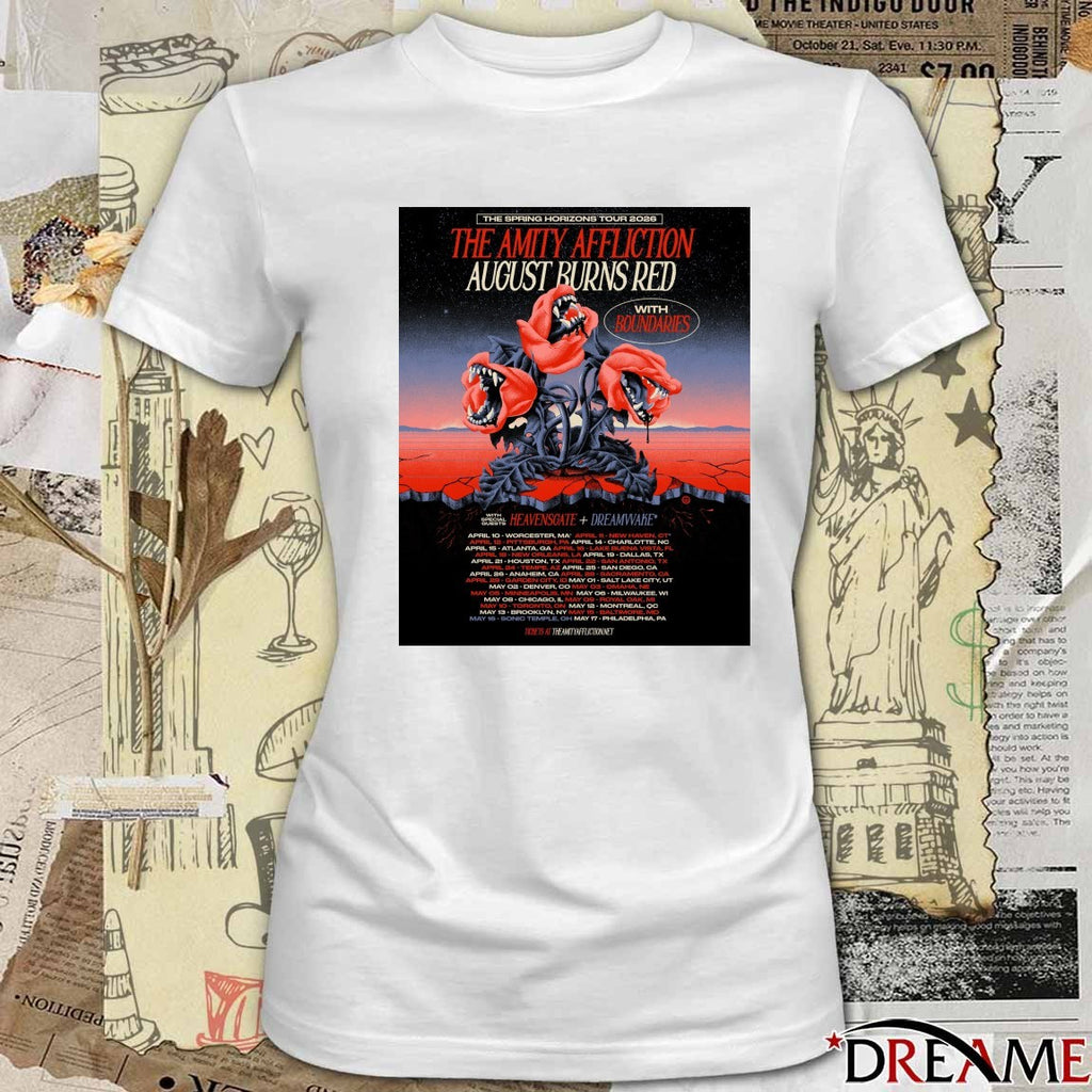 Poster The Amity Affliction And August Burns Red The Spring Horizons 2026 Tour t-shirt