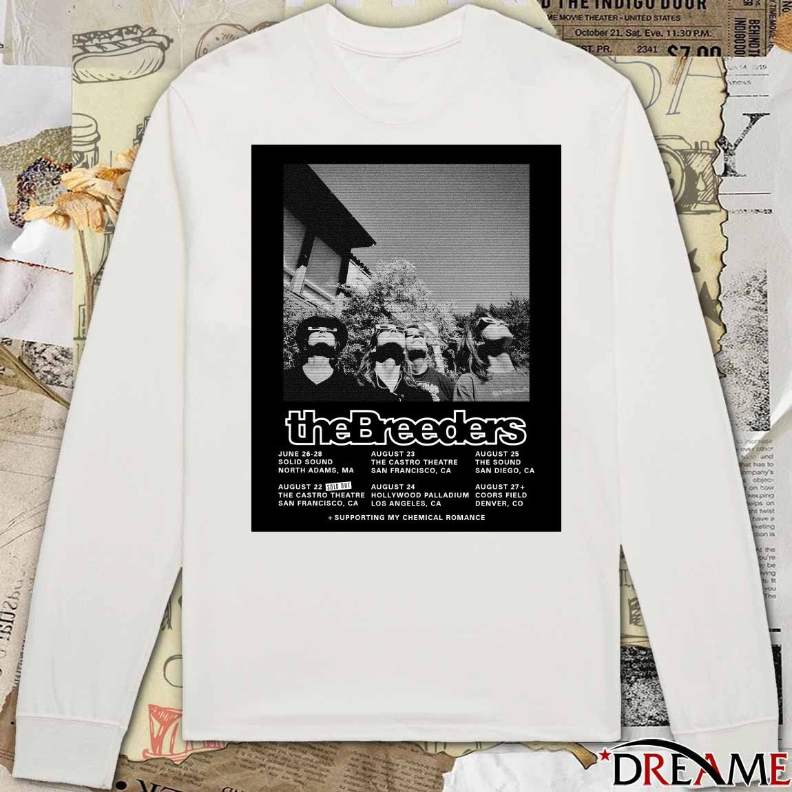 Poster The Breeders August 2026 Shows Los Angeles and San Diego dates t-shirt