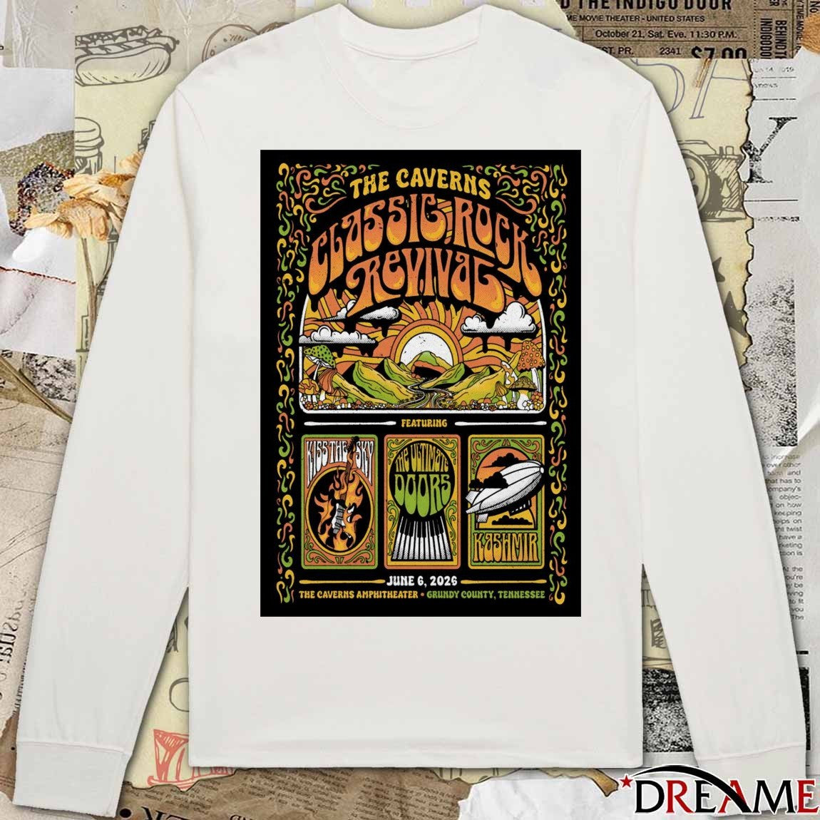 Poster The Caverns Classic Rock Revival June 6 2026 Grundy County TN t-shirt