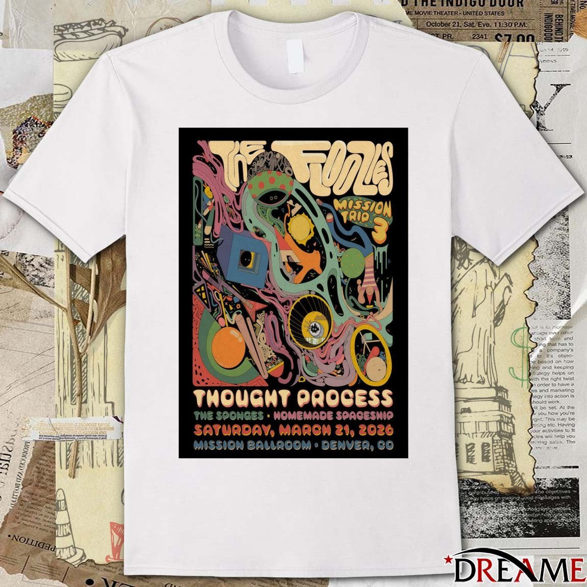 Poster The Floozies March 21 2026 Mission Ballroom Denver CO t-shirt
