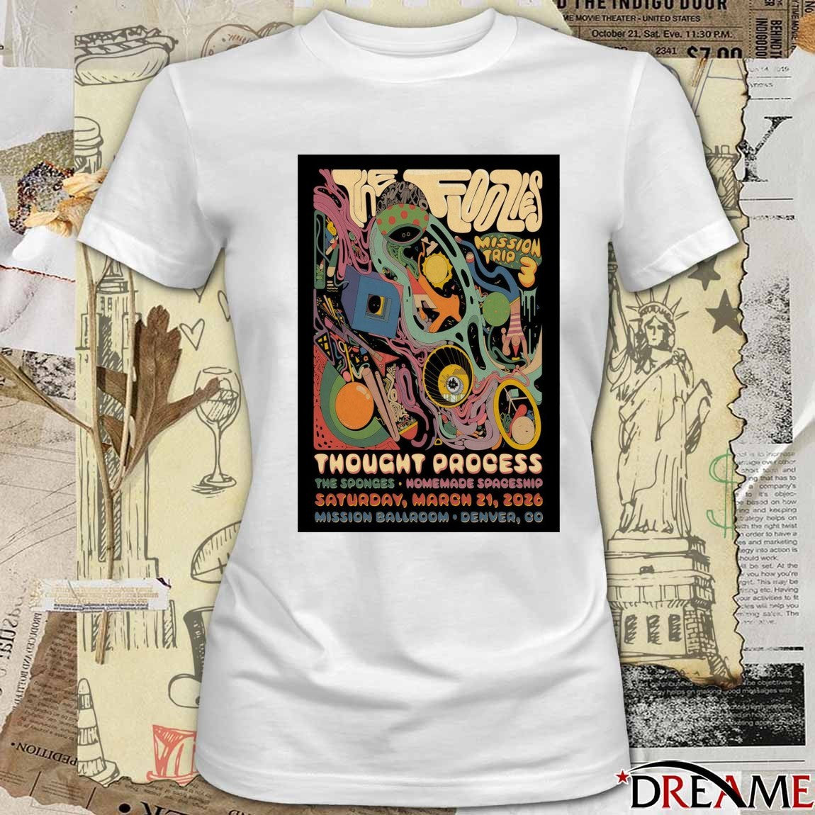 Poster The Floozies March 21 2026 Mission Ballroom Denver CO t-shirt