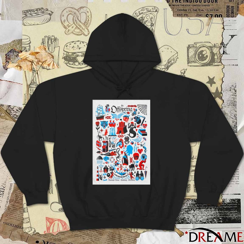 Poster The Offspring Barclays Arena Hamburg Germany October 28 2025 Tour t-shirt