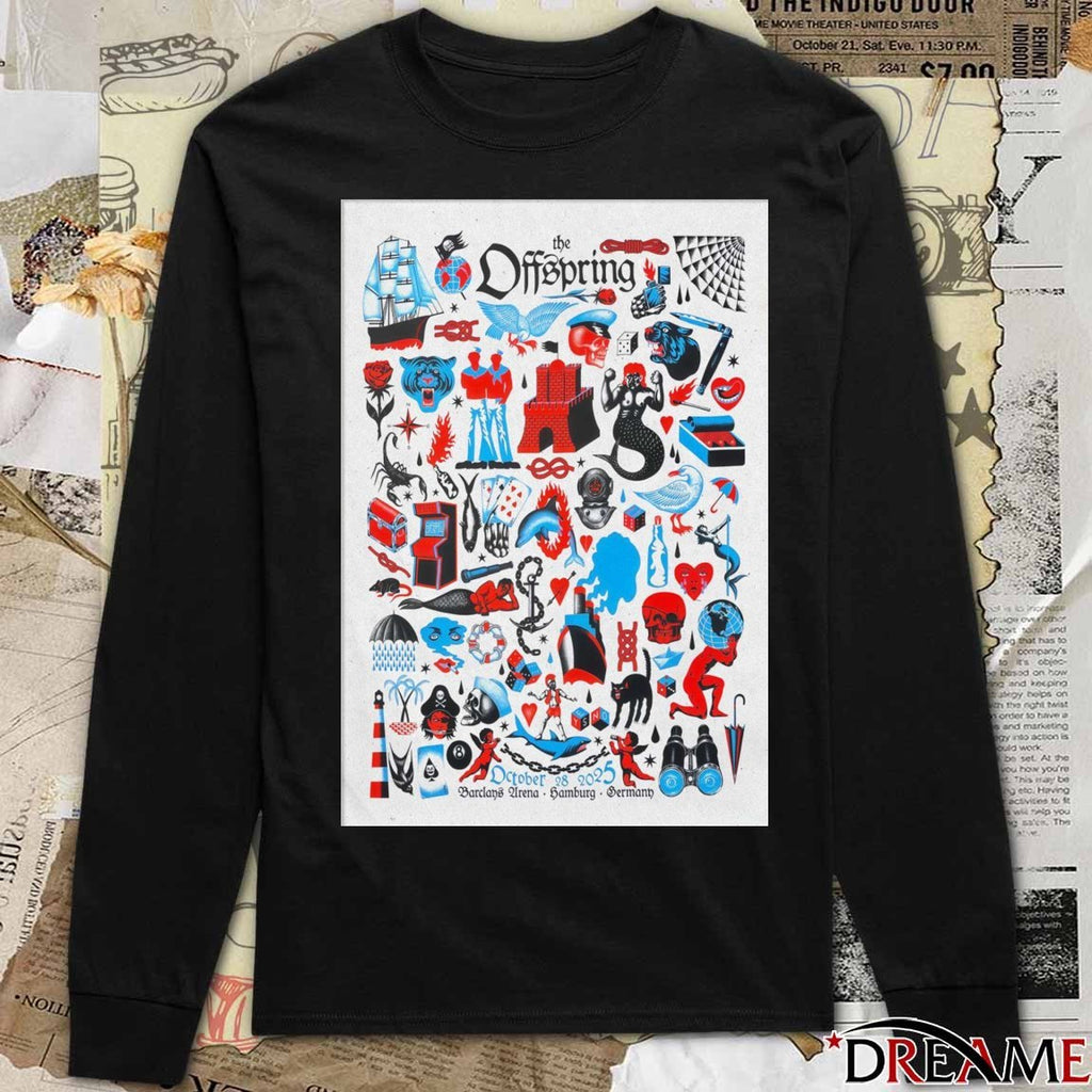 Poster The Offspring Barclays Arena Hamburg Germany October 28 2025 Tour t-shirt