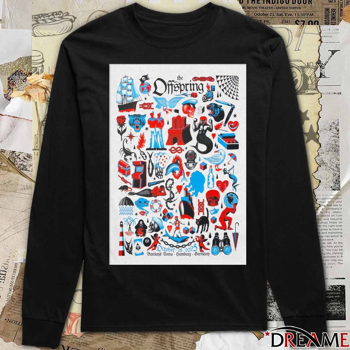 Poster The Offspring Barclays Arena Hamburg Germany October 28 2025 Tour t-shirt