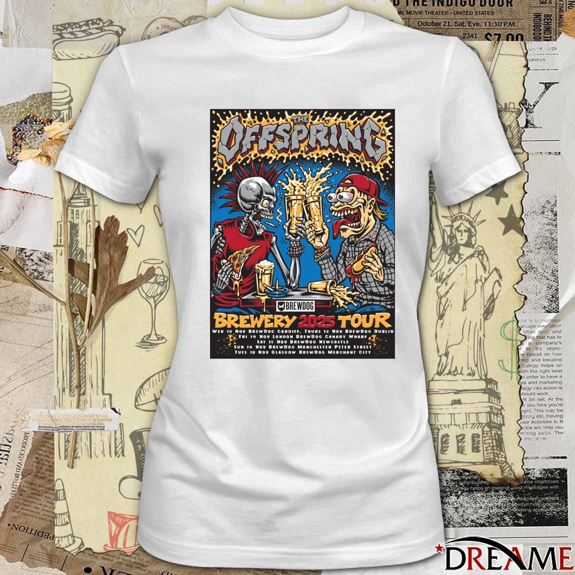 Poster The Offspring BrewDog Brewery November 10 – 18 2025 Tour t-shirt