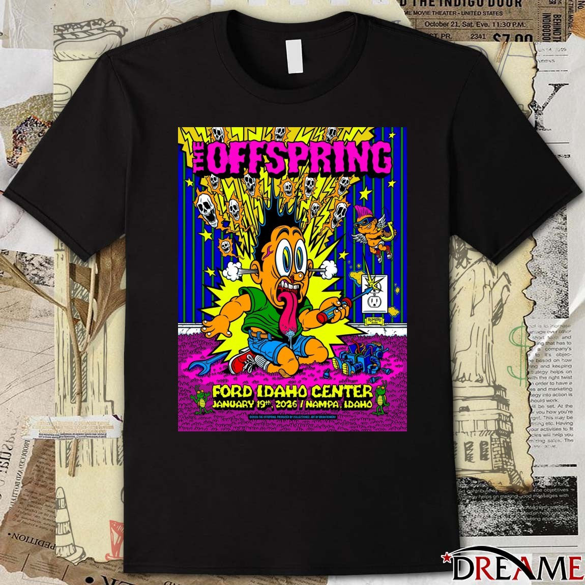 Poster The Offspring January 19 2026 Ford Idaho Center Nampa ID Tour t-shirt