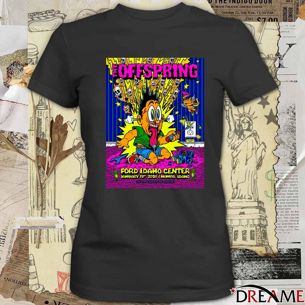Poster The Offspring January 19 2026 Ford Idaho Center Nampa ID Tour t-shirt