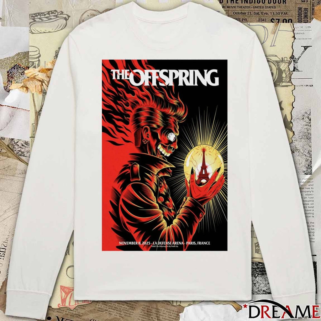 Poster The Offspring November 8 2025 Paris La Défense Arena Nanterre France t-shirt