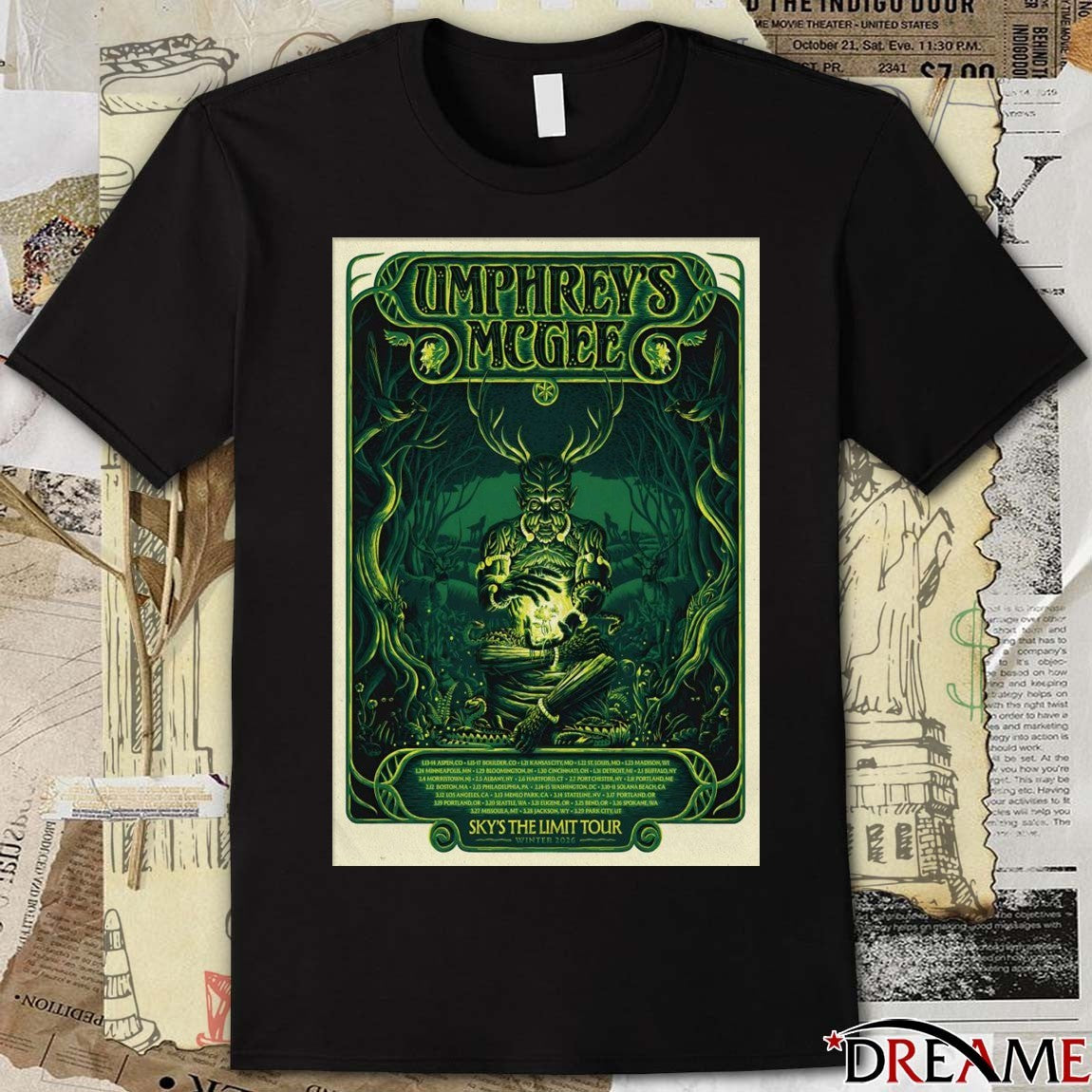Poster Umphrey’s McGee Sky’s The Limit Winter Tour 2026 t-shirt
