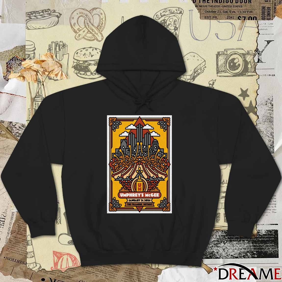 Poster Umphrey’s McGee The Fillmore Detroit January 31 2026 Concert t-shirt