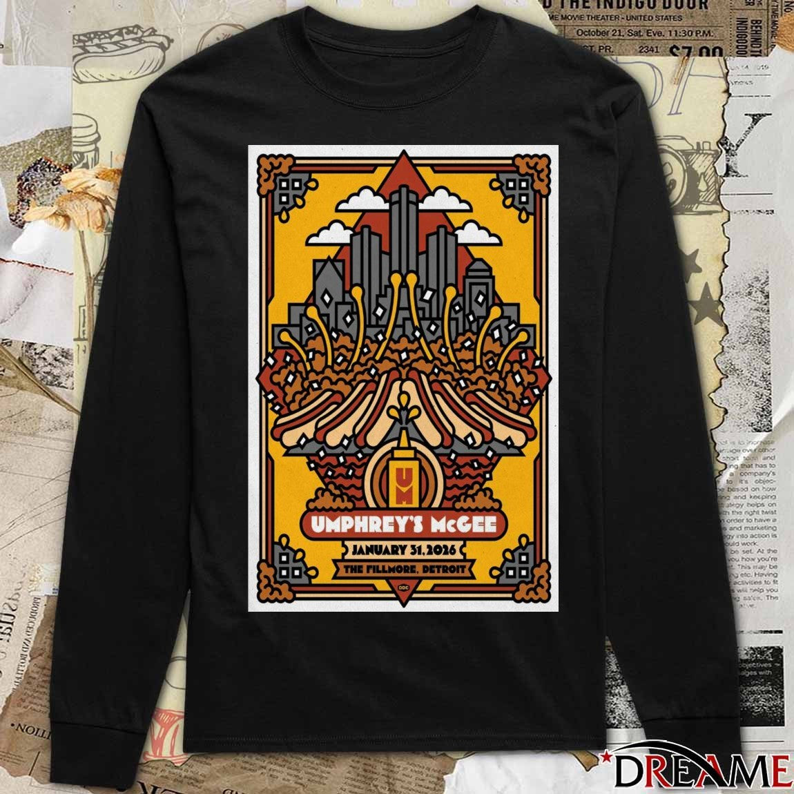 Poster Umphrey’s McGee The Fillmore Detroit January 31 2026 Concert t-shirt