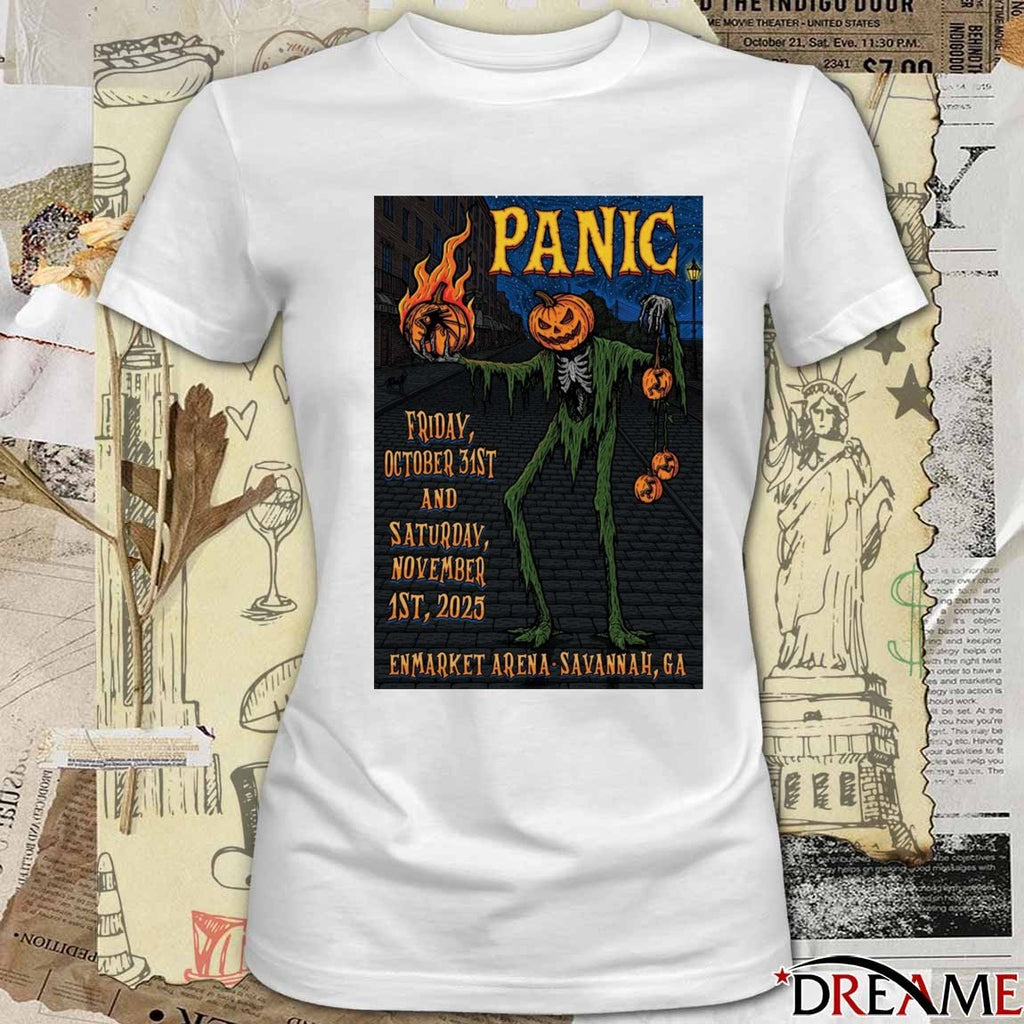 Poster Widespread Panic Show Enmarket Arena October 31 and November 1 2025 Savannah GA t-shirt
