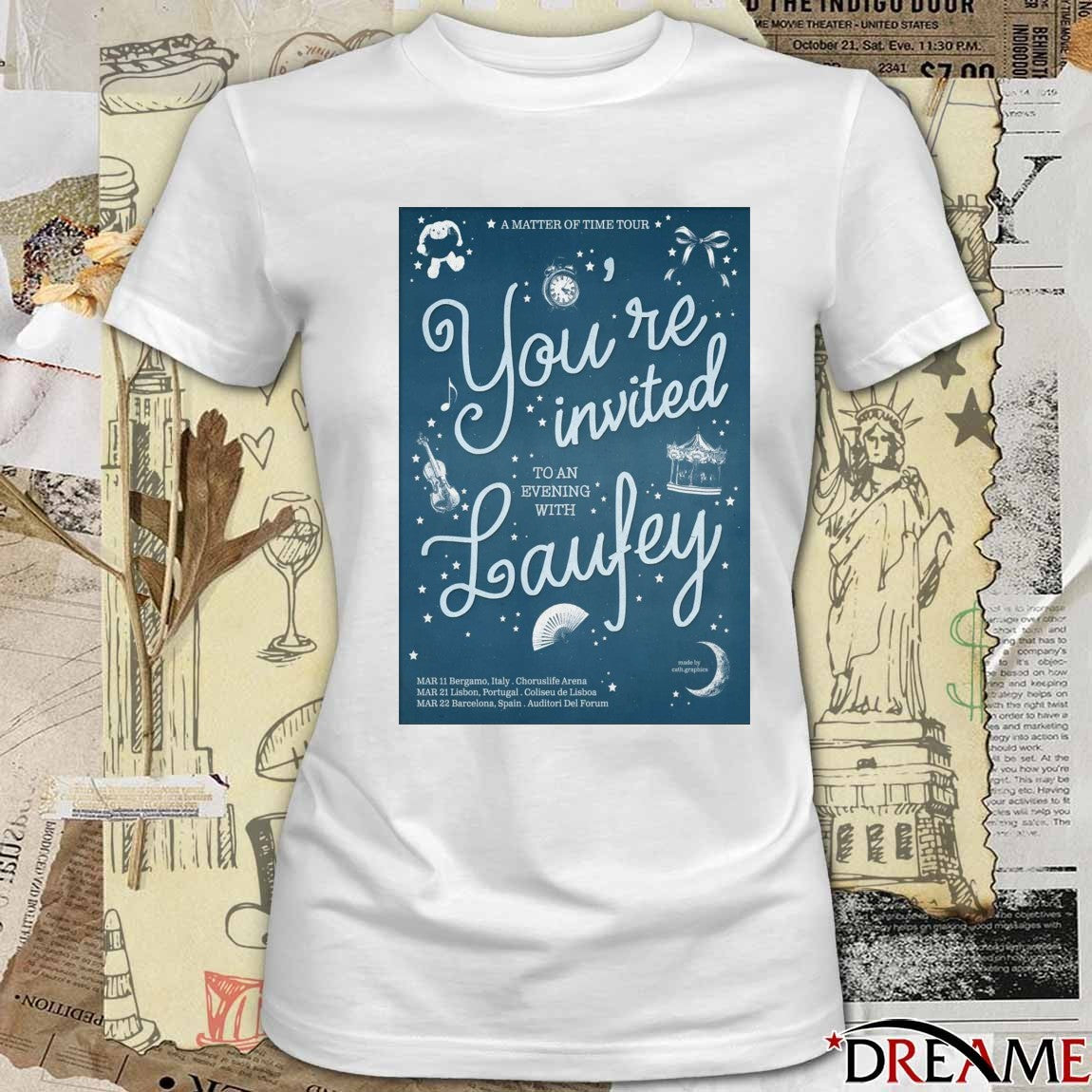 Poster You’re Invited Laufey A Matter Of Time Tour 2026 March 11 – 22 t-shirt