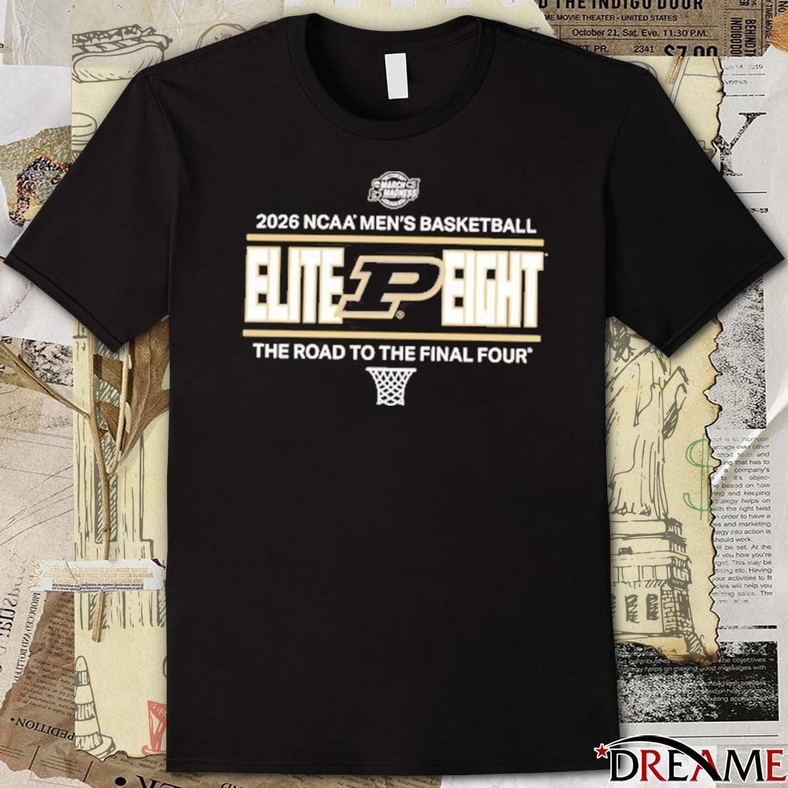 Purdue Boilermakers 2026 NCAA Men’s Basketball Elite 8 Bound The Road To The Final Four t-shirt