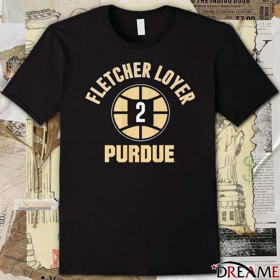 Purdue Boilermakers Basketball Fletcher Loyer Name Number Ball 2 t-shirt