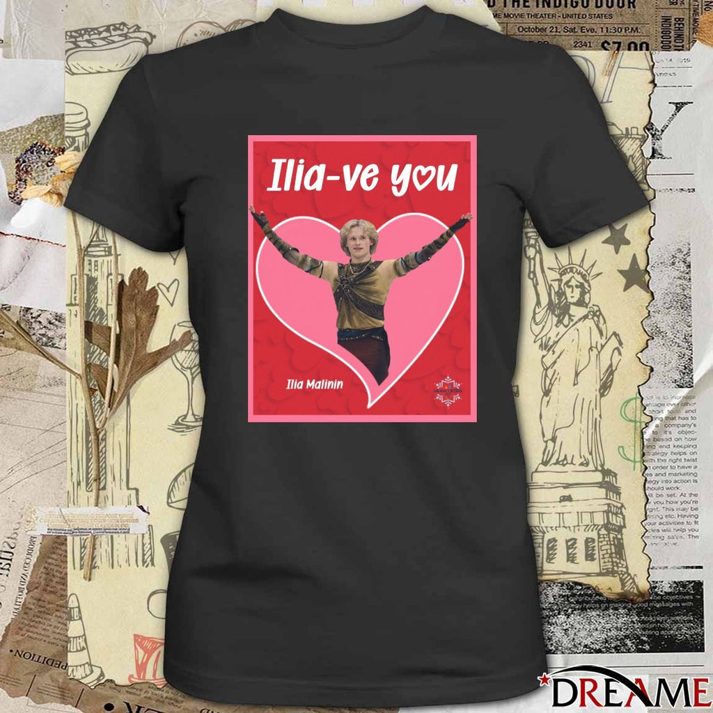 Quadruple The Love Ilia-ve You Ilia Malinin Milan Cortina t-shirt